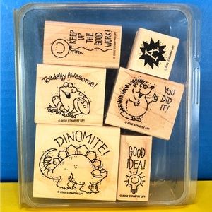 RETIRED Vintage 2002 Stampin’ Up “TEACHER TIME “ - “ANIMALS” Set Of 6 Stamps